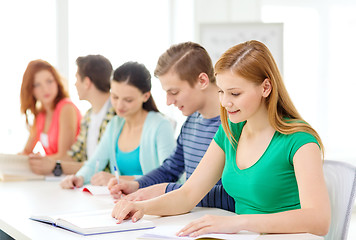 Image showing students with textbooks and books at school