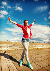 Image showing beautiful dancing girl in movement