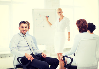Image showing businessman on business meeting in office