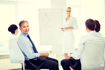 Image showing businessman on business meeting in office