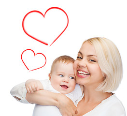 Image showing happy mother with smiling baby