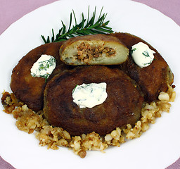 Image showing Potato pancakes with meat 