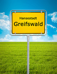 Image showing city sign of Greifswald