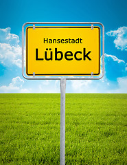Image showing city sign of Lübeck