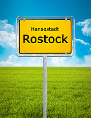 Image showing city sign of Rostock