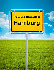 Image showing city sign of Hamburg