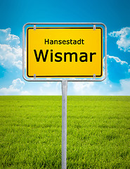 Image showing city sign of Wismar