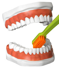 Image showing Teeth and toothbrush