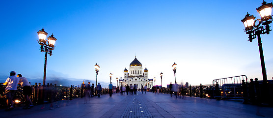 Image showing Panorama Cathedral of Christ the Saviour church at evening, Russ
