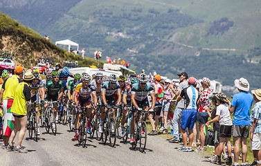 Image showing The Peloton in Pyrenees Mountains