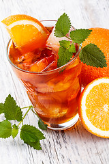 Image showing Ice orange tea