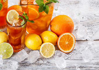 Image showing Glasses of ice tea