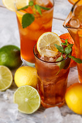 Image showing Glasses of ice tea