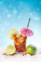 Image showing Glass of ice tea