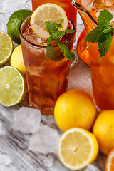 Image showing Glasses of iced tea