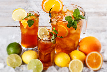 Image showing Glass of ice tea