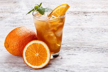 Image showing Ice orange tea