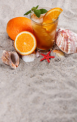 Image showing Ice orange tea