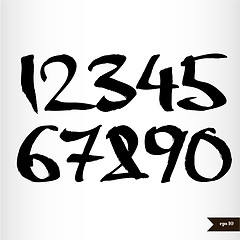 Image showing Calligraphic watercolor numbers