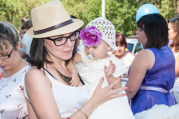 Image showing Participants of the contest of babyish strollers