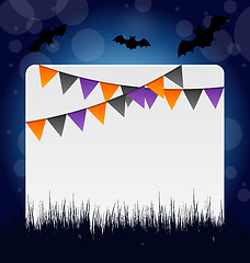Image showing Halloween invitation with hanging flags 