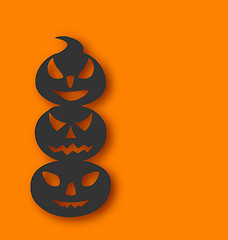 Image showing Pumpkins with an evil expression on faces