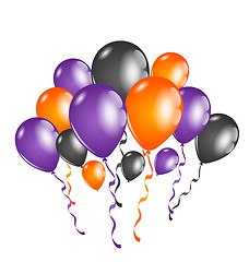 Image showing Set colorful balloons for Halloween party