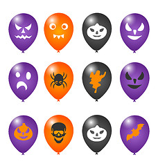 Image showing Colorful balloons for Halloween party