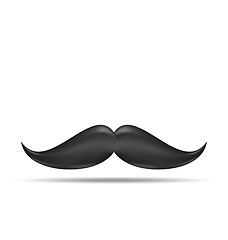 Image showing Cute vintage cartoon black mustache, isolated on white backgroun