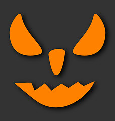 Image showing Scary face of Halloween pumpkin on black background