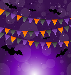 Image showing Halloween background with hanging flags