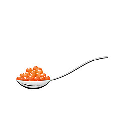 Image showing Teaspoon with red caviar isolated on white background