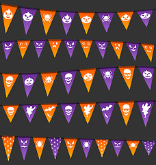 Image showing Halloween hanging flags with different symbols