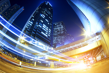 Image showing hong kong modern city High speed traffic