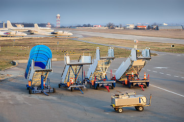 Image showing aircraft boarding bridges