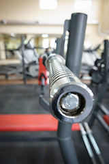 Image showing Empty barbell bar waiting to workout