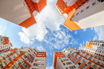 Image showing fisheye shot of new resitential buildings