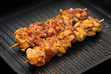 Image showing chicken shish kebab on skewers