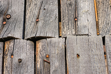 Image showing cracked aged wooden boards