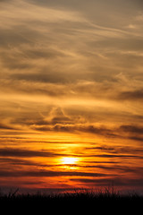 Image showing dramatic orange sunset