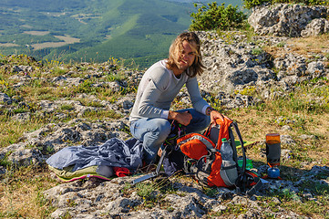 Image showing Morning at the peak of mountain