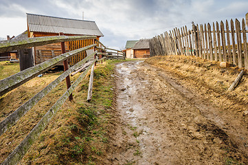 Image showing Dirty road in Carpathian village 
