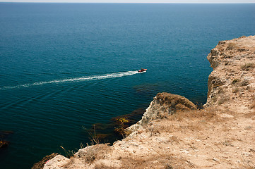 Image showing Motor boat in the sea near Tarhankut