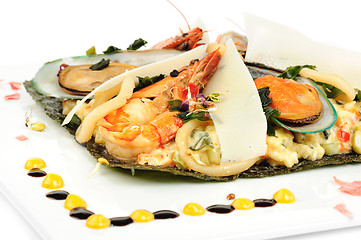 Image showing Risotto with seafood