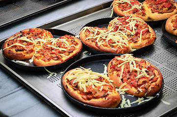 Image showing almost ready mini pizzas