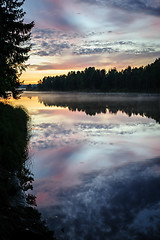 Image showing Sunset over the northern river