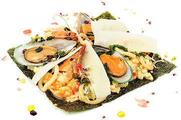 Image showing Risotto with seafood