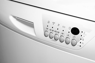 Image showing washing machine control panel closeup