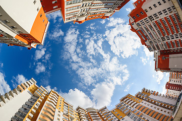 Image showing fisheye shot of new resitential buildings