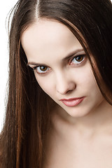 Image showing young beautiful brown eyed woman